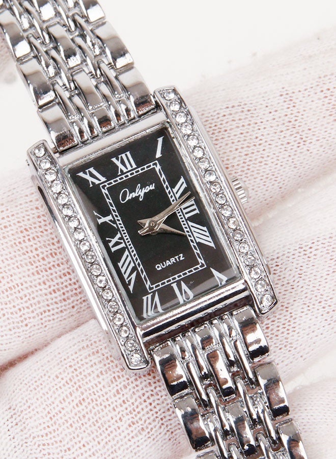 Onlyou Women’s Casual Watch, Black Dial, Stainless Steel Material - Image 4