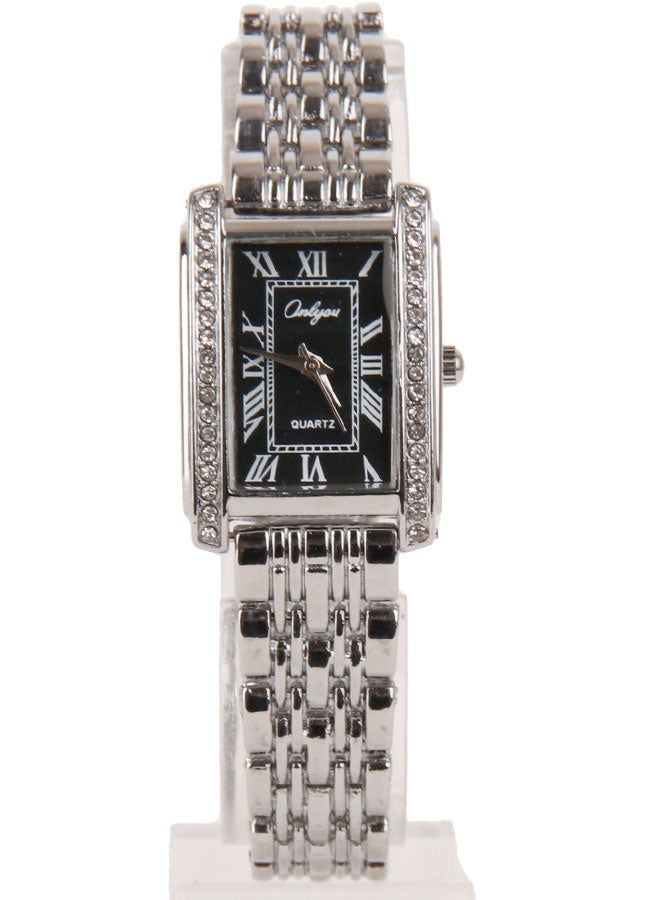 Onlyou Women’s Casual Watch, Black Dial, Stainless Steel Material - Image 2
