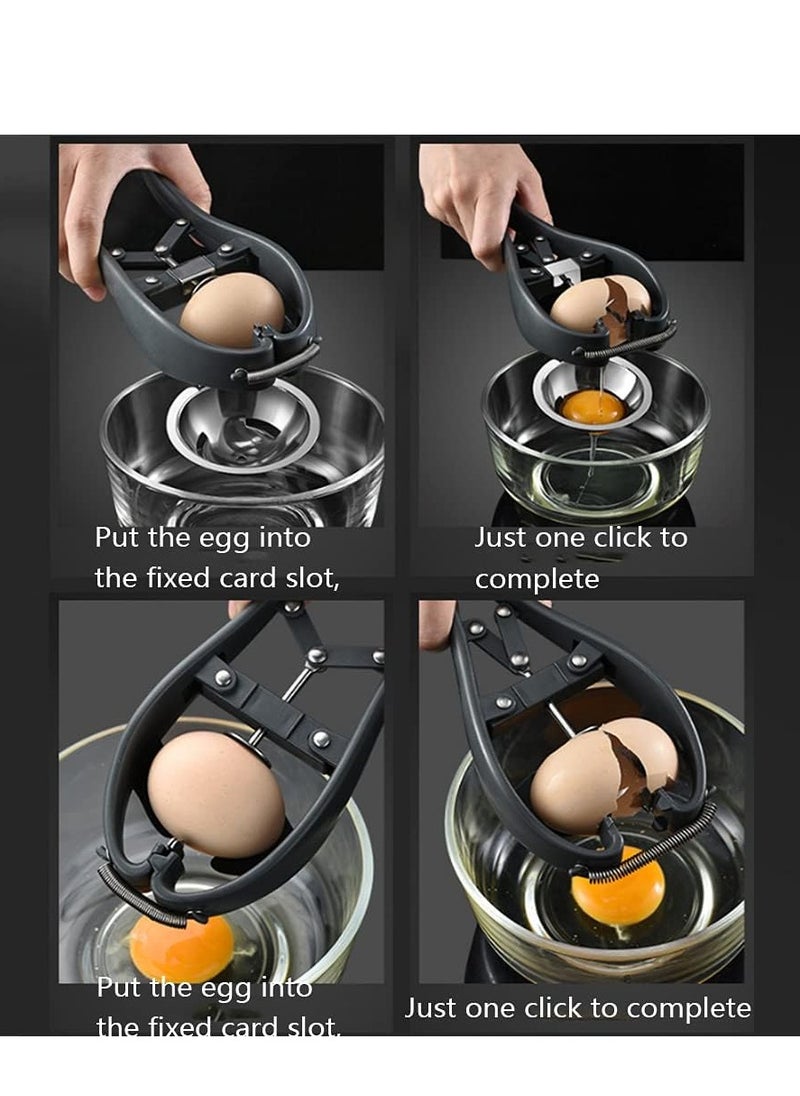 Generic - Egg Cracker,l Egg Opener, Automatic Egg Cracking Tool, Easy Eggshell CutterEggshell Cutter Egg Separator Creative Kitchen Tools (black) - Image 1