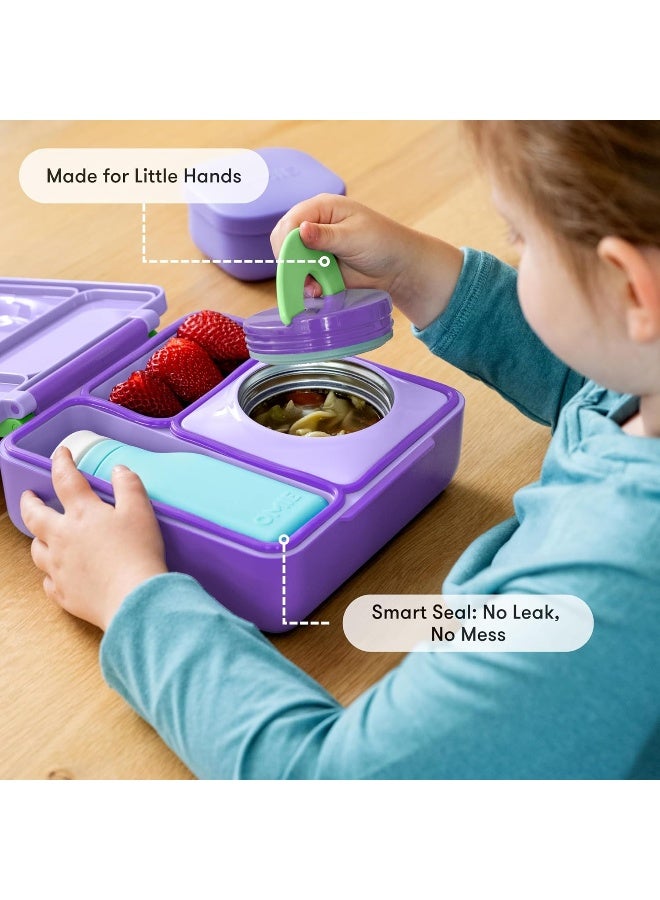 OmieBox Kids Bento Lunch Box, Stainless Steel Bowl, 250ml (Lilac Purple) - Image 4