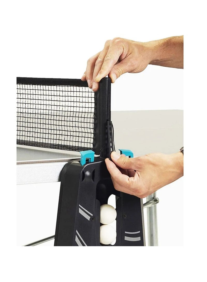 CORNILLEAU Cornilleau 200X Sport Outdoor Table Tennis Table Blue Color | 5mm Resin Laminate Surface, Anti-Glare SOFTMAT Finish, Fixed Tension-Adjustable Net, Adjustable Feet, Oversize Wheels, COMPACT TECHNOLOGY® Folding System, Corrosion-Resistant Frame - Image 3