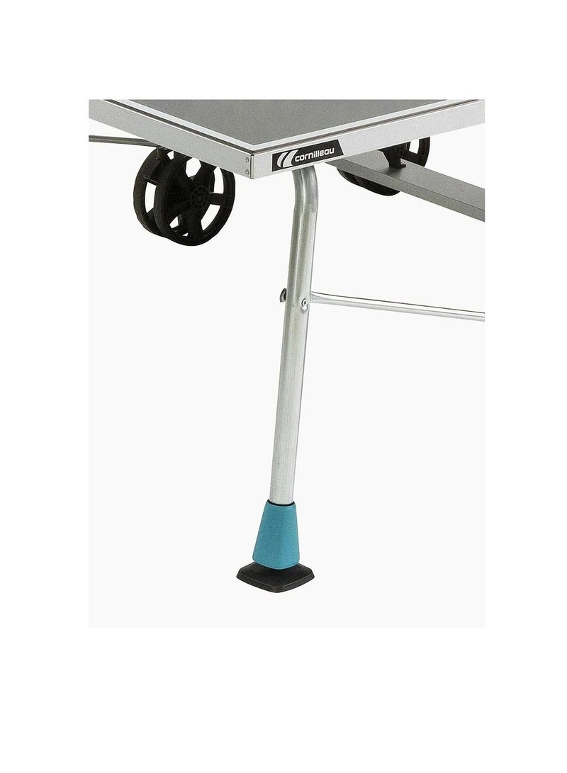 CORNILLEAU Cornilleau 200X Sport Outdoor Table Tennis Table Blue Color | 5mm Resin Laminate Surface, Anti-Glare SOFTMAT Finish, Fixed Tension-Adjustable Net, Adjustable Feet, Oversize Wheels, COMPACT TECHNOLOGY® Folding System, Corrosion-Resistant Frame - Image 5