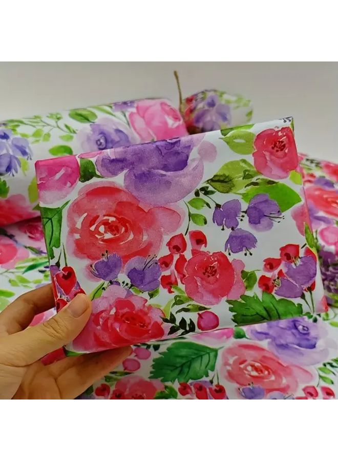 10 Sheets Thin Paper Floral Pattern Gift Wrapping 20x14 Inch for Wedding Christmas Birthday Bouquet Party - Image 2