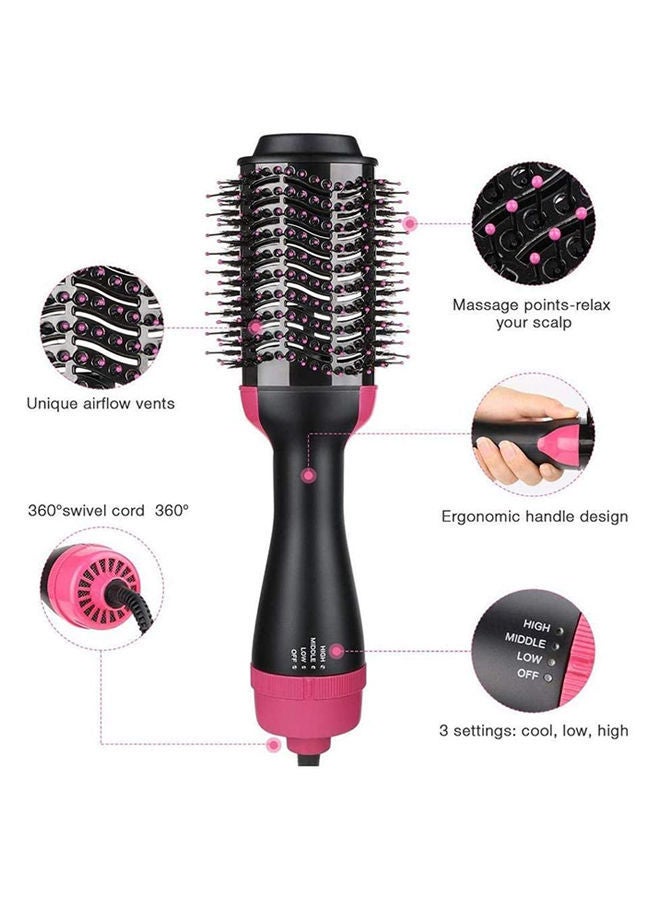 NIBEMINENT Anti-Static Hot Air Brush Black/Pink - Image 2