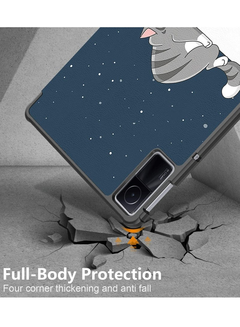 Case for Xiaomi Redmi Pad 10.61 inch Released 2022, Tri fold Slim Lightweight Hard Shell Smart Protective Cover with Multi-Angle Stand (Good Night) - Image 2