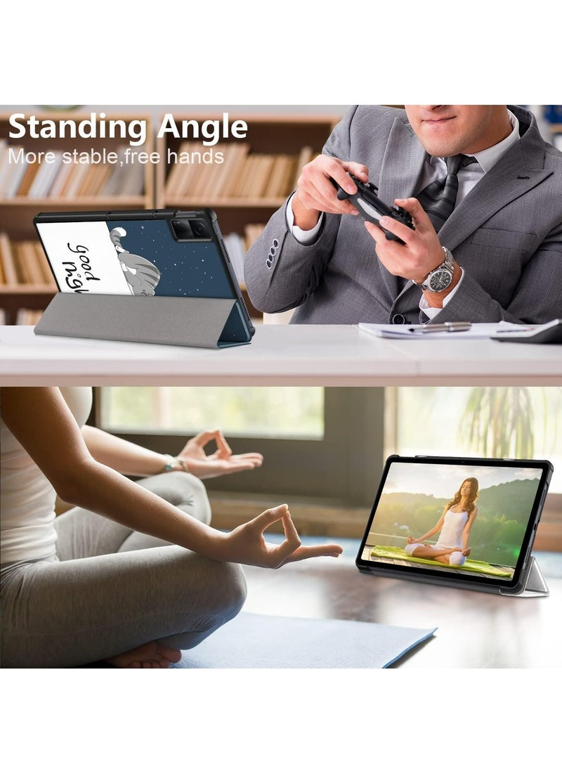 Case for Xiaomi Redmi Pad 10.61 inch Released 2022, Tri fold Slim Lightweight Hard Shell Smart Protective Cover with Multi-Angle Stand (Good Night) - Image 5