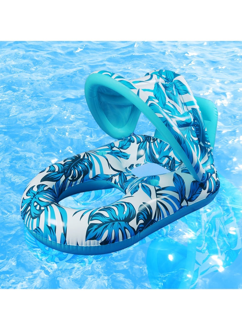 VUCATIN Pool Floats Adult Inflatable Swimming Pool Floats Lounger Chair with Canopy and Two Cup Holder Heavy Duty Pool Float Beach Pool Party Toys - Image 5
