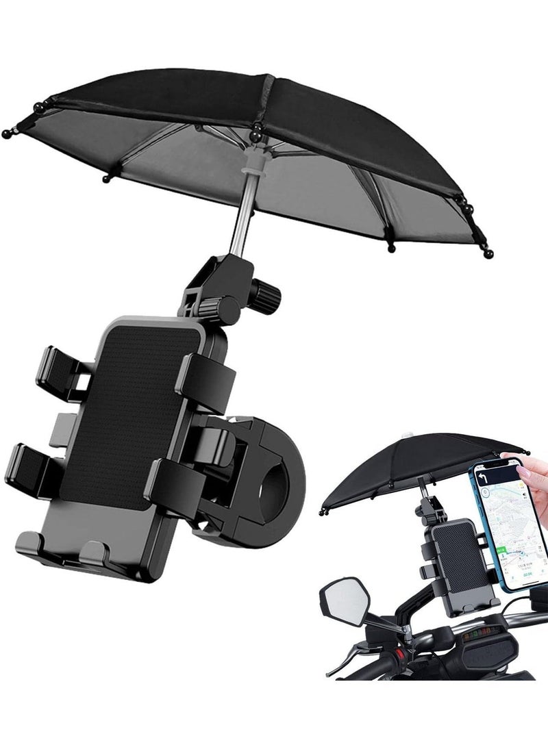 Dreamzon Phone Umbrella for Sun - Mini Umbrella Sun Shade Cute Bicycle Mobile Phone Holder,Motorcycle Handlebar 360 Degree Rotatable Scooter Phone Clip for 5-7.2 Inch Smartphones Gimocool - Image 4