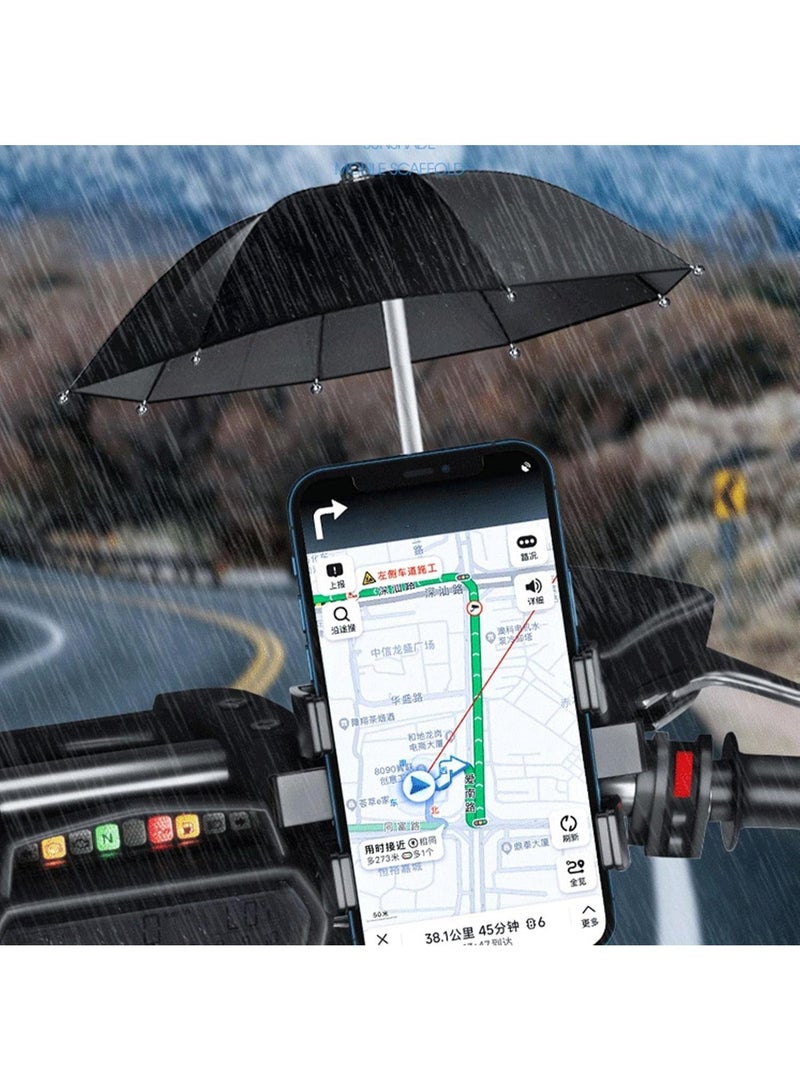 Dreamzon Phone Umbrella for Sun - Mini Umbrella Sun Shade Cute Bicycle Mobile Phone Holder,Motorcycle Handlebar 360 Degree Rotatable Scooter Phone Clip for 5-7.2 Inch Smartphones Gimocool - Image 2