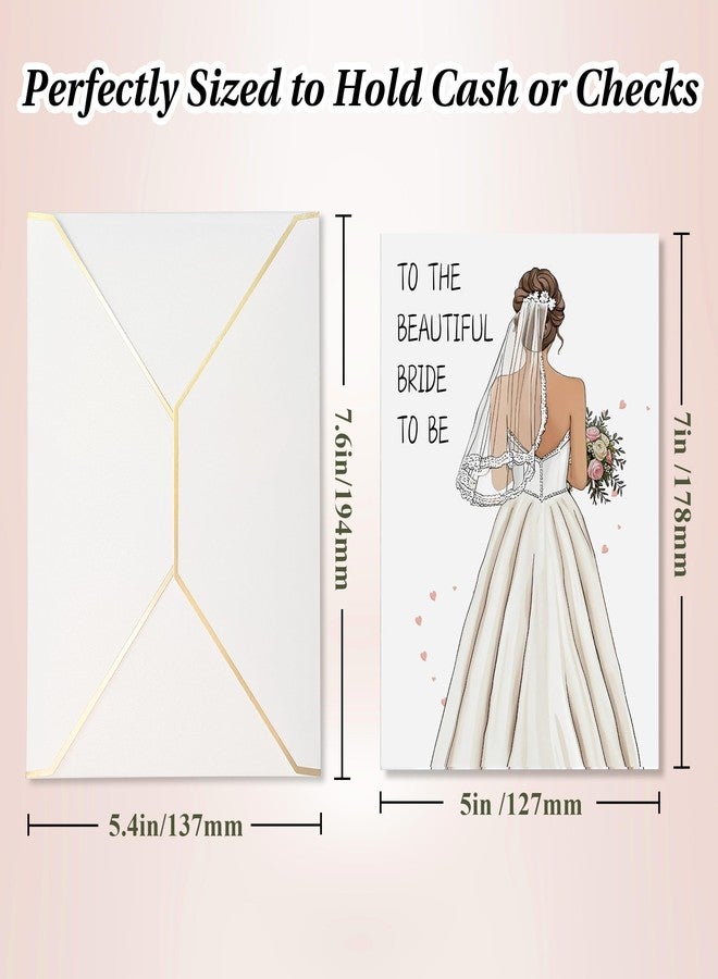 SEEBERY Wedding Card for Bride and Groom-Elegant Bridal Shower & Engagement Card, Congratulations Greeting Card for Bride to Be, Wedding Gifts for Couples - Image 2