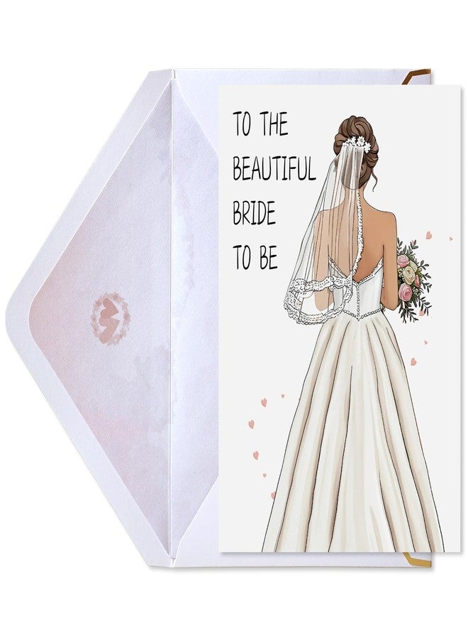 SEEBERY Wedding Card for Bride and Groom-Elegant Bridal Shower & Engagement Card, Congratulations Greeting Card for Bride to Be, Wedding Gifts for Couples - Image 1