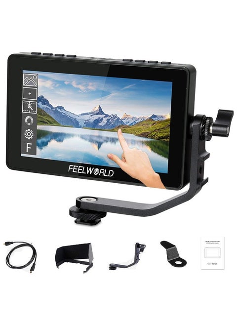 FEELWORLD F5 Pro V4 6 Inch Touch Screen DSLR Camera Field Monitor with 3D LUT F970 External Kit Install for Power Wireless Transmission IPS FHD1920x1080 4K HDMI Input Output 5V Type-c Input Tilt Arm