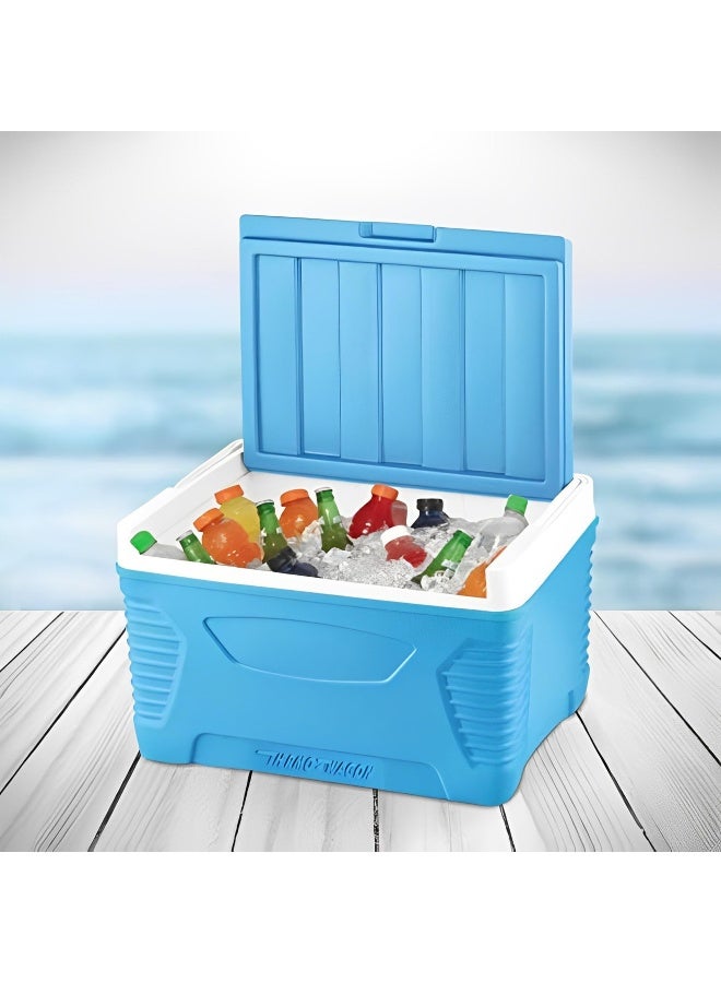 Asian 32L Light Blue Portable Ice Box Cooler With High Performance Insulation For Camping, Beach Trips, Picnics, And Outdoor Travel - Image 1
