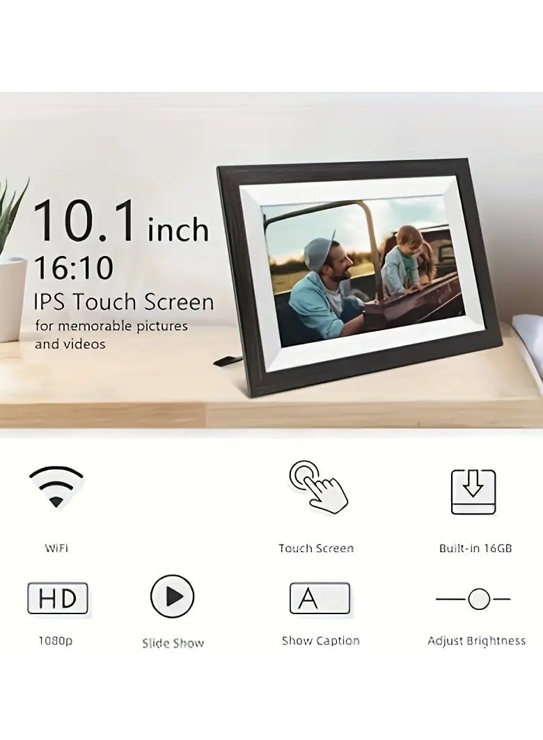 PROMAGE Digital Picture Frame ( 16 GB+ 32 GB), 10.1 Inch WiFi Digital Picture Frame 1280x800 HD IPS Touch Screen, Electronic Smart Photo Frame with 16GB built-in Storage + 32GB Micro SD Card , Auto-Rotate, Instantly Share Photos/Videos via Frameo App from Around the World - Image 2