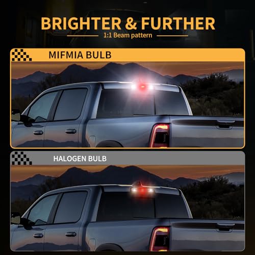 MIFMIA 912 921 LED Bulbs for Cargo Light High Mount Stop 3rd Brake Light Combo White/Red, High Power 27-SMD Chipsets 400% Brighter T15 906 904 W16W (Upgraded, Pack of 4) - Image 2