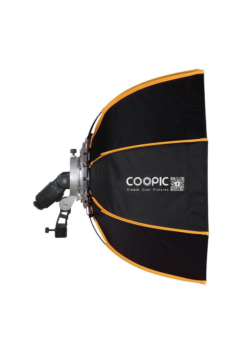 Coopic - COOPIC CS-60H Lightweight Deep Soft Box with S2 Metal Type Bracket, 2 x Diffuser Sheets, 1 x Honeycomb and 1 x Carrying Case Compatible with All Flash Speedlights - Image 1
