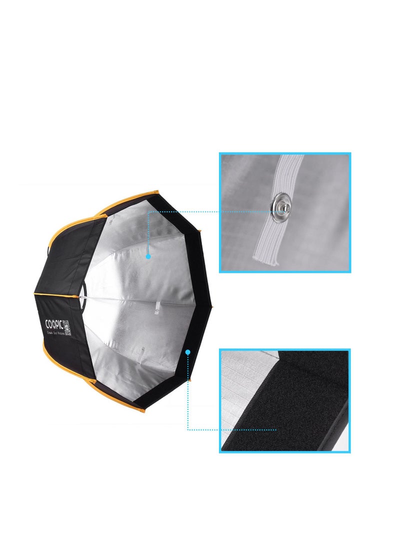 Coopic - COOPIC CS-60H Lightweight Deep Soft Box with S2 Metal Type Bracket, 2 x Diffuser Sheets, 1 x Honeycomb and 1 x Carrying Case Compatible with All Flash Speedlights - Image 1