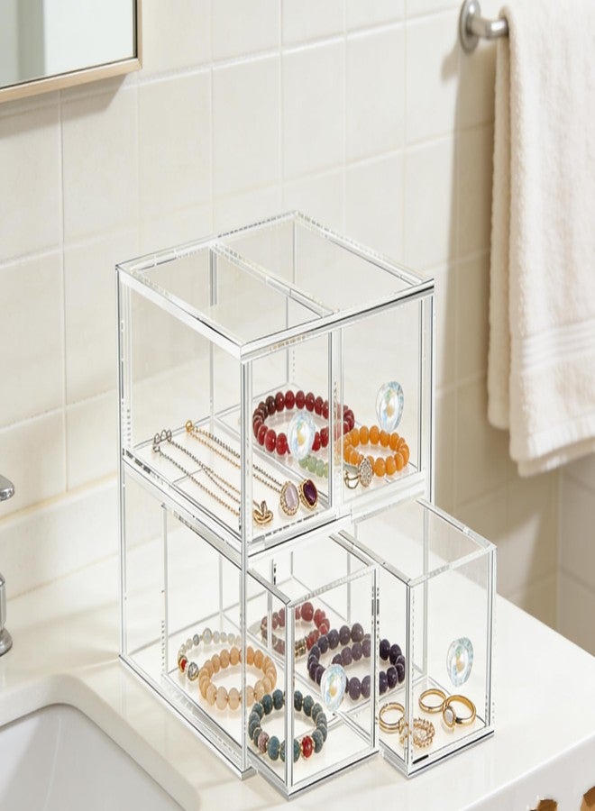 HESIN Clear Acrylic Makeup Organizer with 4 Drawer Trays, Cosmetic Storage for Bedroom, Bathroom, Countertop, Dresser (Medium, 4) - Image 5