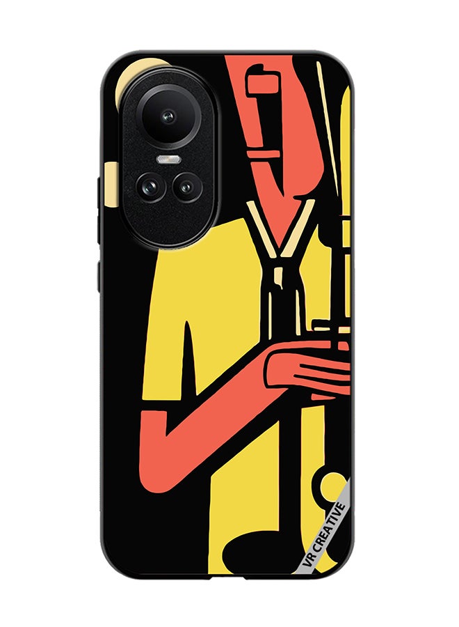 VR CREATIVE Protective Case Cover For Oppo Reno 10 Pro Jazz Trumpeter Design Multicolour - Image 1