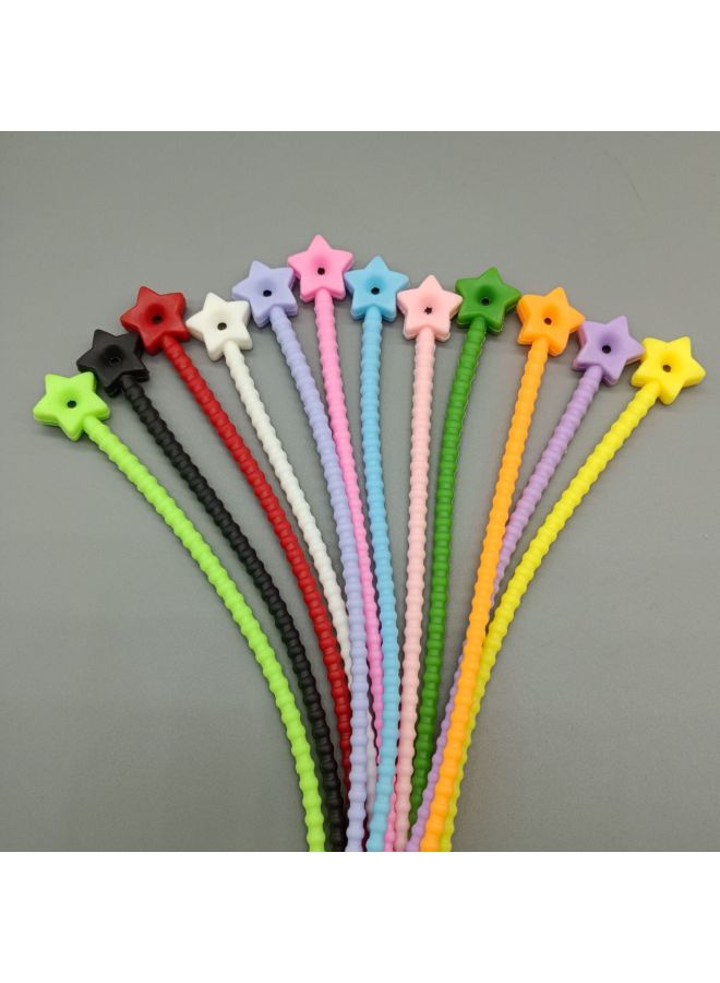 إسكدنيا زهرة ستار سيليكون كابل التعادل كابل البيانات ترتيب تخزين الأسلاك المتعرجة مجوهرات قلادة متعددة الأغراض اللون الحبل اللون: 210 مم نجوم (لون عشوائي) - Image 1