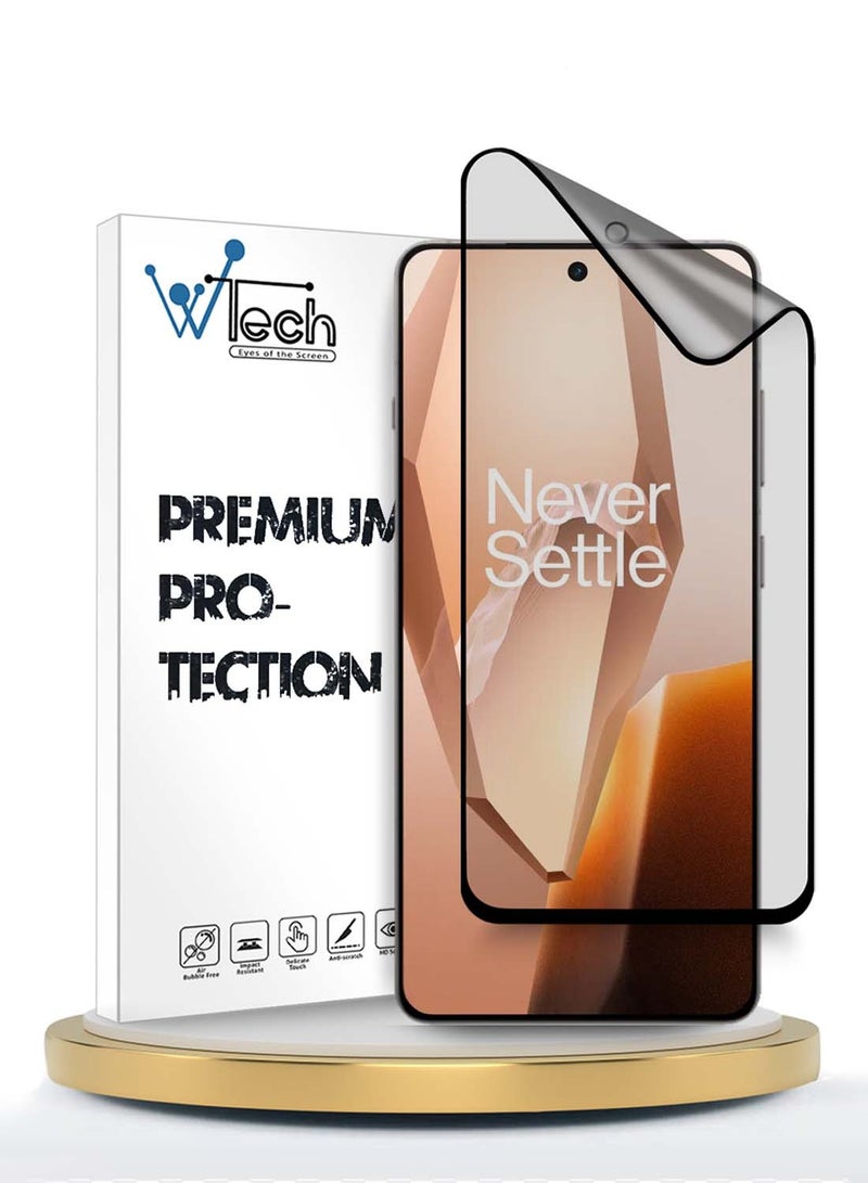 Wtech OnePlus 13R 5G 2025 / Ace 5 5G 2024 / Ace 5 Pro 5G 2024 Premium Nano Ceramic Full Glue Full Cover Matte Flexible Screen Protector (MSCNMN) - Clear/Black - Image 1