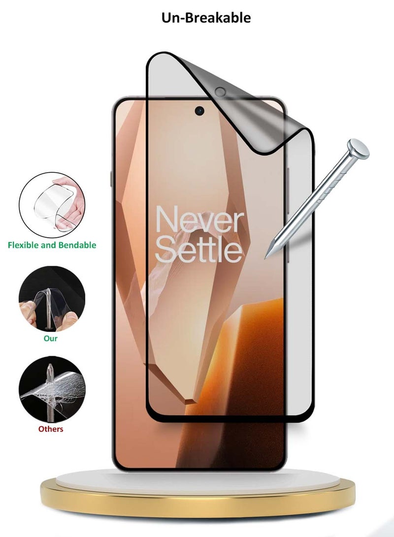 Wtech OnePlus 13R 5G 2025 / Ace 5 5G 2024 / Ace 5 Pro 5G 2024 Premium Nano Ceramic Full Glue Full Cover Matte Flexible Screen Protector (MSCNMN) - Clear/Black - Image 4