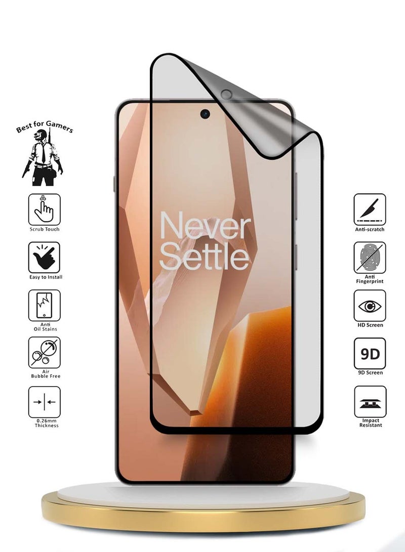Wtech OnePlus 13R 5G 2025 / Ace 5 5G 2024 / Ace 5 Pro 5G 2024 Premium Nano Ceramic Full Glue Full Cover Matte Flexible Screen Protector (MSCNMN) - Clear/Black - Image 2