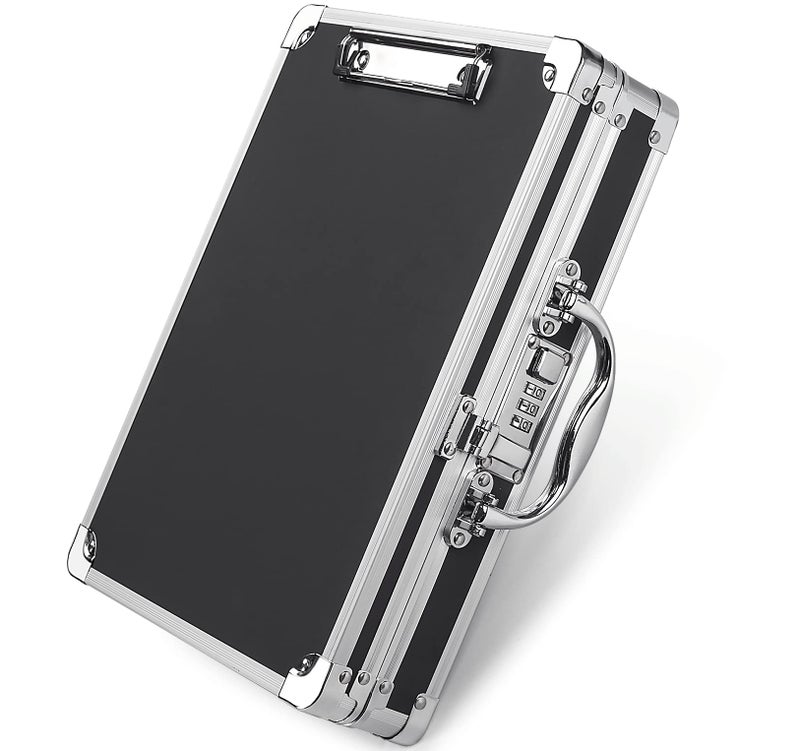 Sooez Combination Lock Clipboard with Storage, Heavy Duty Metal Storage Clipboard, Aluminum Locking Case Box with Handle - Holds Letter Size Paper, Organizer 12.6 x 9.6 inch - Image 1