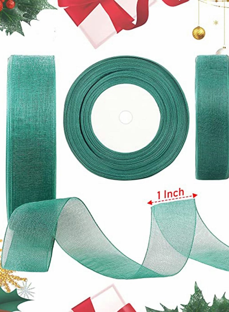 SYOSI 6 Rolls Sheer Chiffon Ribbon, Organza Satin Ribbon Transparent Chiffon Ribbon for Wrapping Decorating Valentine's Day Wedding Birthday Bouquet Garland (50 Yard Each Roll, Vivid Color) - Image 2