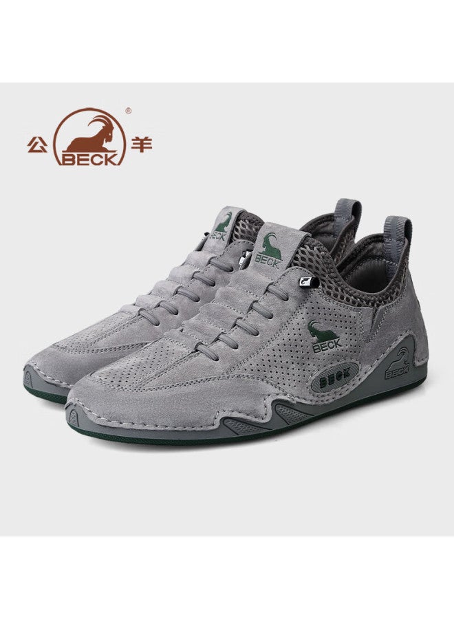 Gongyang Italian Genuine Leather Casual Shoes For Men, Breathable Sneakers For Autumn And Winter, Slip-on Versatile Shoes, Trendy Leather Footwear For Me