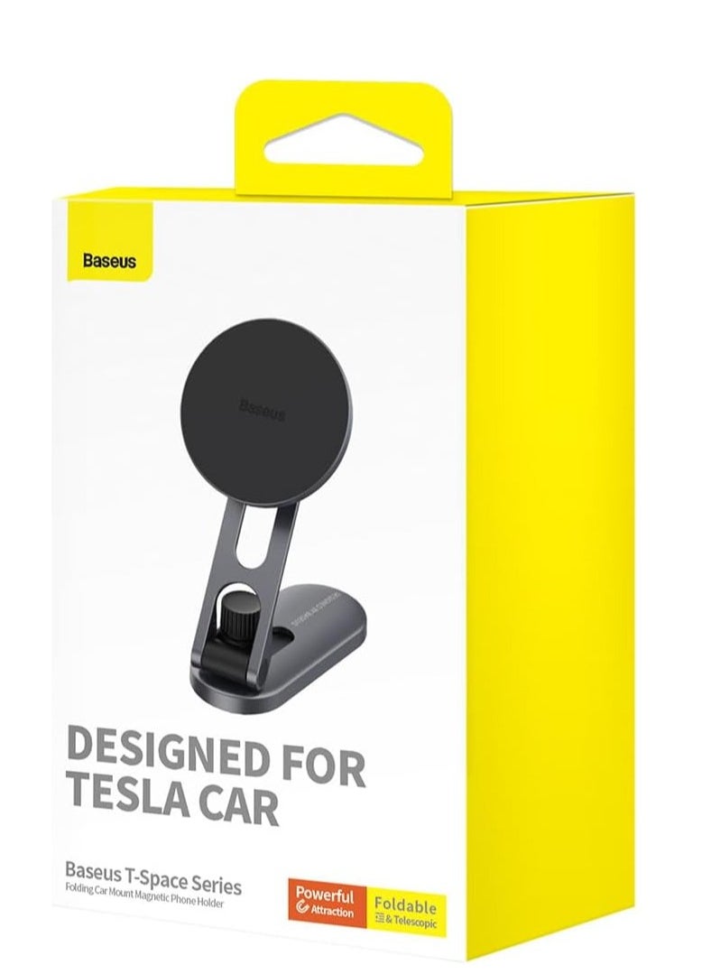 Generic - Baseus T-Space Series Folding Magnetic Car Phone Holder for Tesla Car Screen, Dashboard & Center Console, 360° Rotation Car Phone Mount for iPhone 16... - Image 1