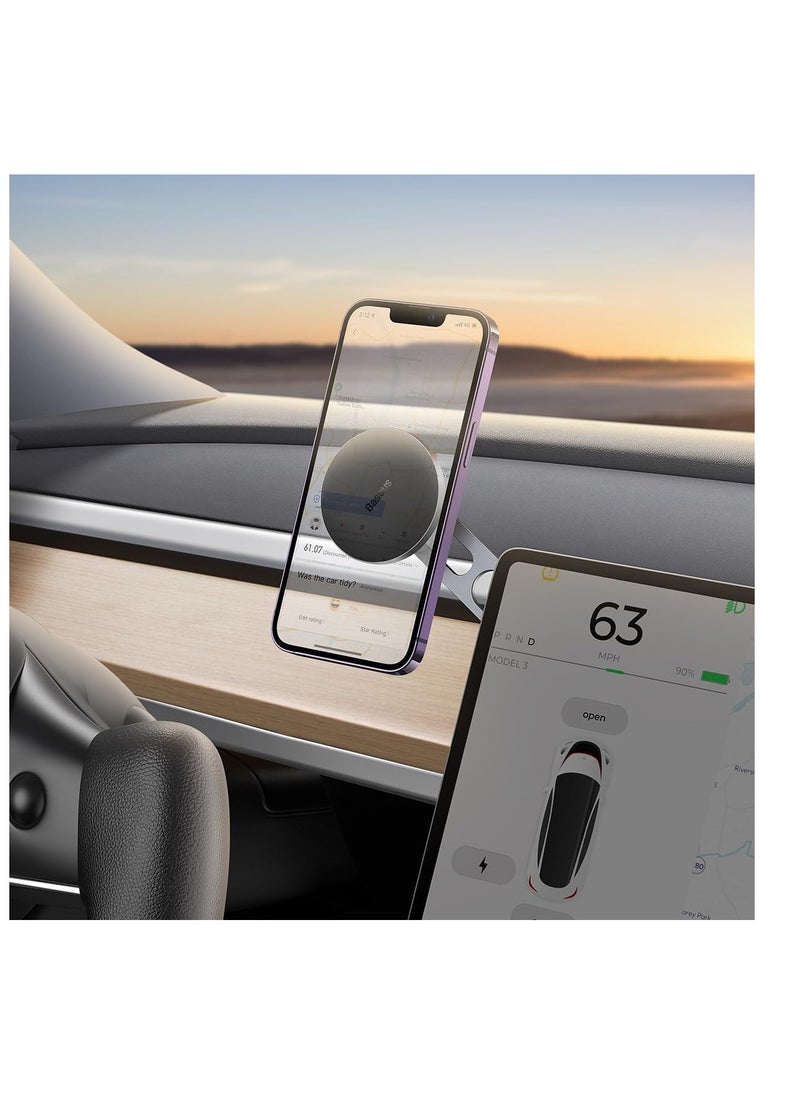 Generic - Baseus T-Space Series Folding Magnetic Car Phone Holder for Tesla Car Screen, Dashboard & Center Console, 360° Rotation Car Phone Mount for iPhone 16... - Image 1