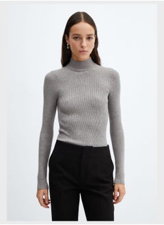 High Neck Ribbed Sweater