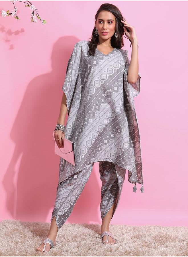 Ketch - All Over Print Kaftan Kurta & Dhoti Pants Set by Styli - Image 1