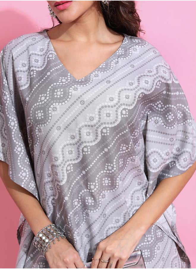 Ketch - All Over Print Kaftan Kurta & Dhoti Pants Set by Styli - Image 1