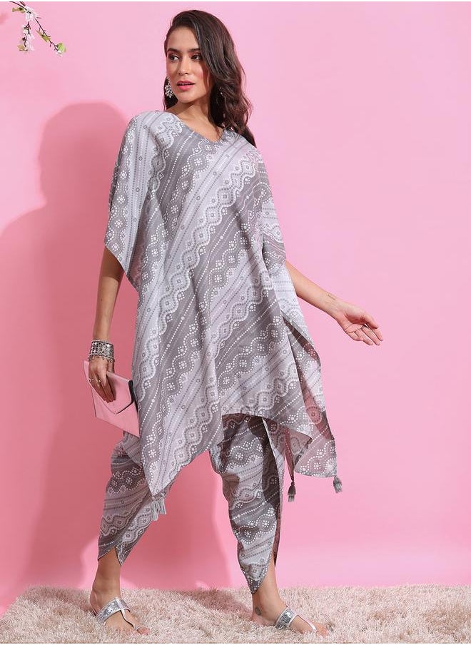 Ketch - All Over Print Kaftan Kurta & Dhoti Pants Set by Styli - Image 1
