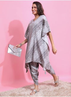 Ketch All Over Print Kaftan Kurta & Dhoti Pants Set by Styli  - Image 2