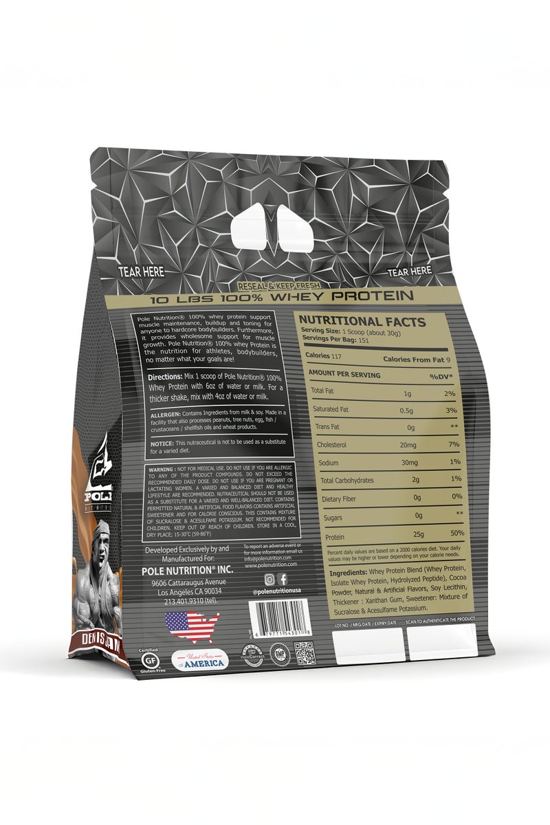 POLE NUTRITION 100% Whey Protein 10 lbs (4.53kg) - High Protein Lean Shake with Zero Sugar (Tiramisu Cake) - Image 2