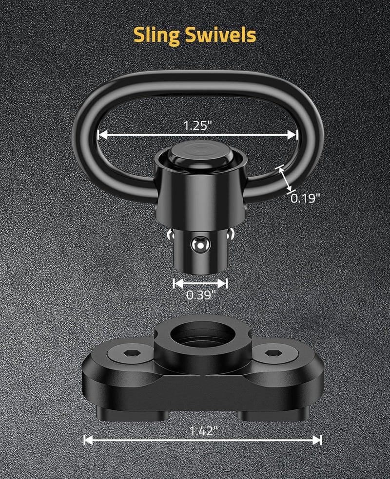 CVLIFE Sling Swivel Mount 1.25" Traditional Sling Mount for Two Point Sling - Image 3