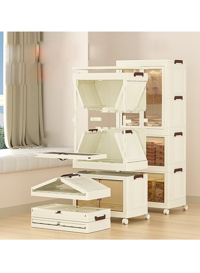 ATM Multi-Layer Plastic Storage Cabinet with Doors and Wheels – 55x32x125 CM - Image 3