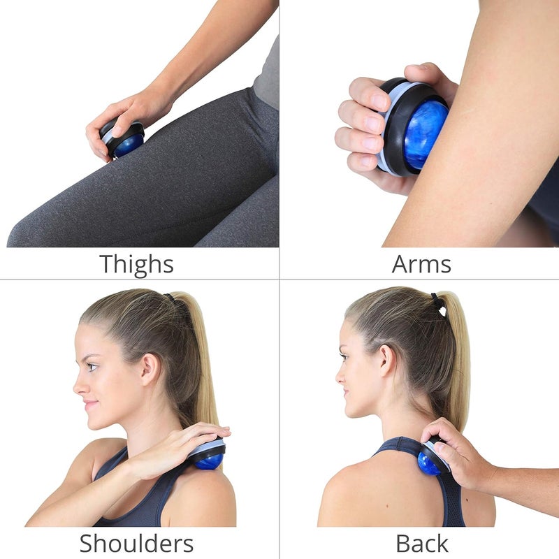 Body Back Manual Massage Roller Ball  Deep Tissue Roller  Lacrosse Ball  Hand Held Massager for Sore Muscles  Joint Pain  360 Degree Mobility Therapy Ball  Ideal for Athletes  Fitness Recovery - Image 3