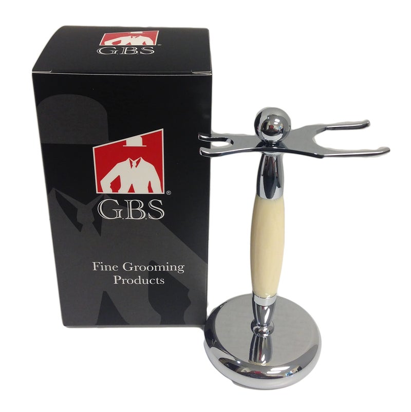 GBS Dual Stand for Razor and Brush Professional Deluxe Stand Ivory