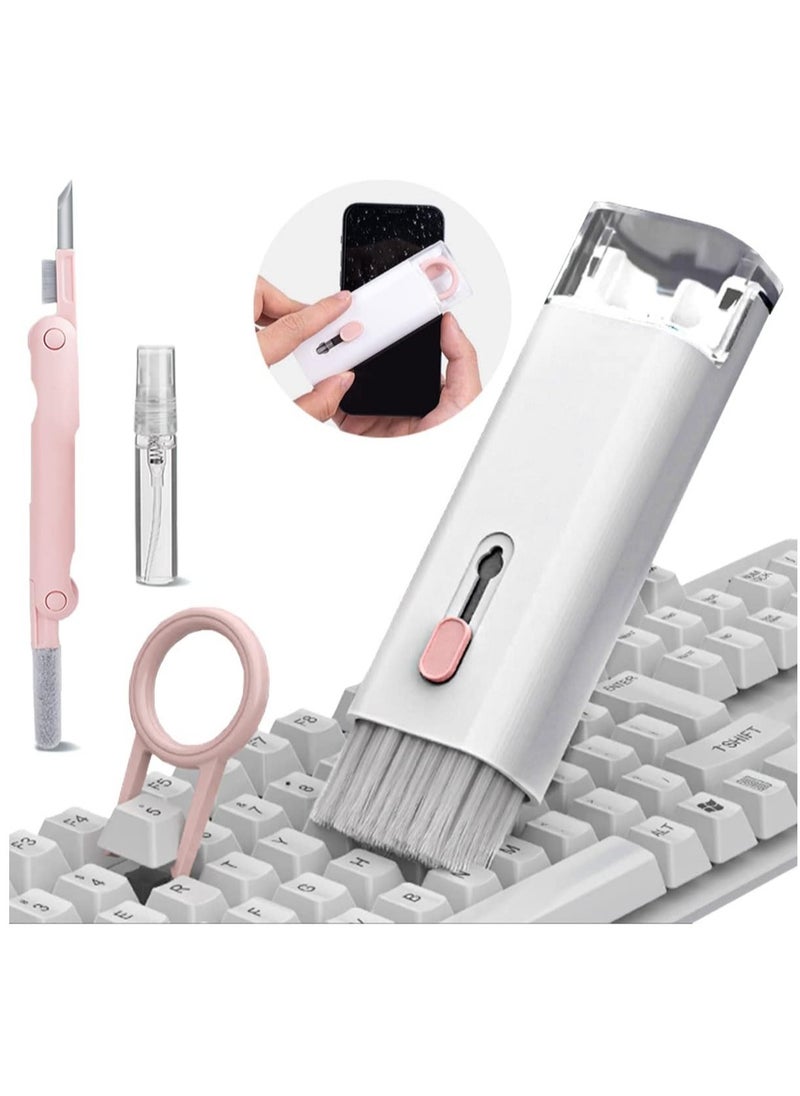 ELTRAZONE - 7 in 1 Electronic Cleaner Kit, Multifunction Keyboard Brush, Portable Computer Cleaner Kit with 3 in 1 Airpods Cleaner Pen, Keyboard Brush, Keycap Buckle, Spray Bottle and Screen Cleaning Flannelette - Image 1