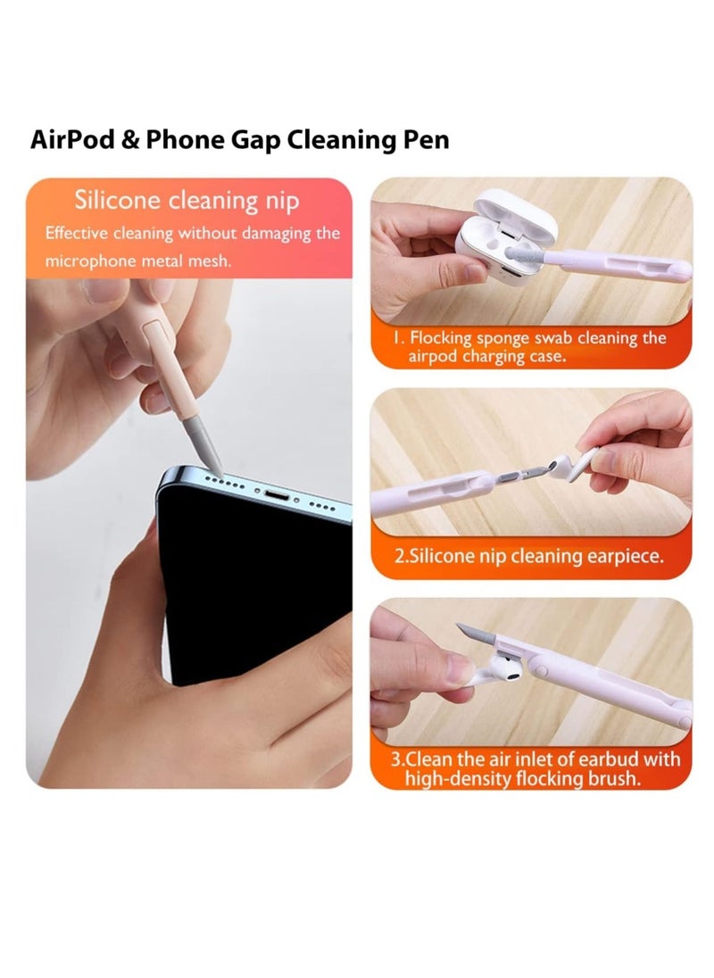 ELTRAZONE - 7 in 1 Electronic Cleaner Kit, Multifunction Keyboard Brush, Portable Computer Cleaner Kit with 3 in 1 Airpods Cleaner Pen, Keyboard Brush, Keycap Buckle, Spray Bottle and Screen Cleaning Flannelette - Image 1
