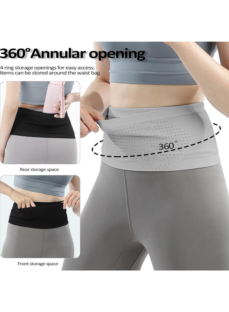 Carebao Yoytyw Running Belt, Running Waist Pack, Moisture Wicking Storage Bag for Walking, Travel, Sports, Hiking, Workout, Women and Men (Black) - Image 2