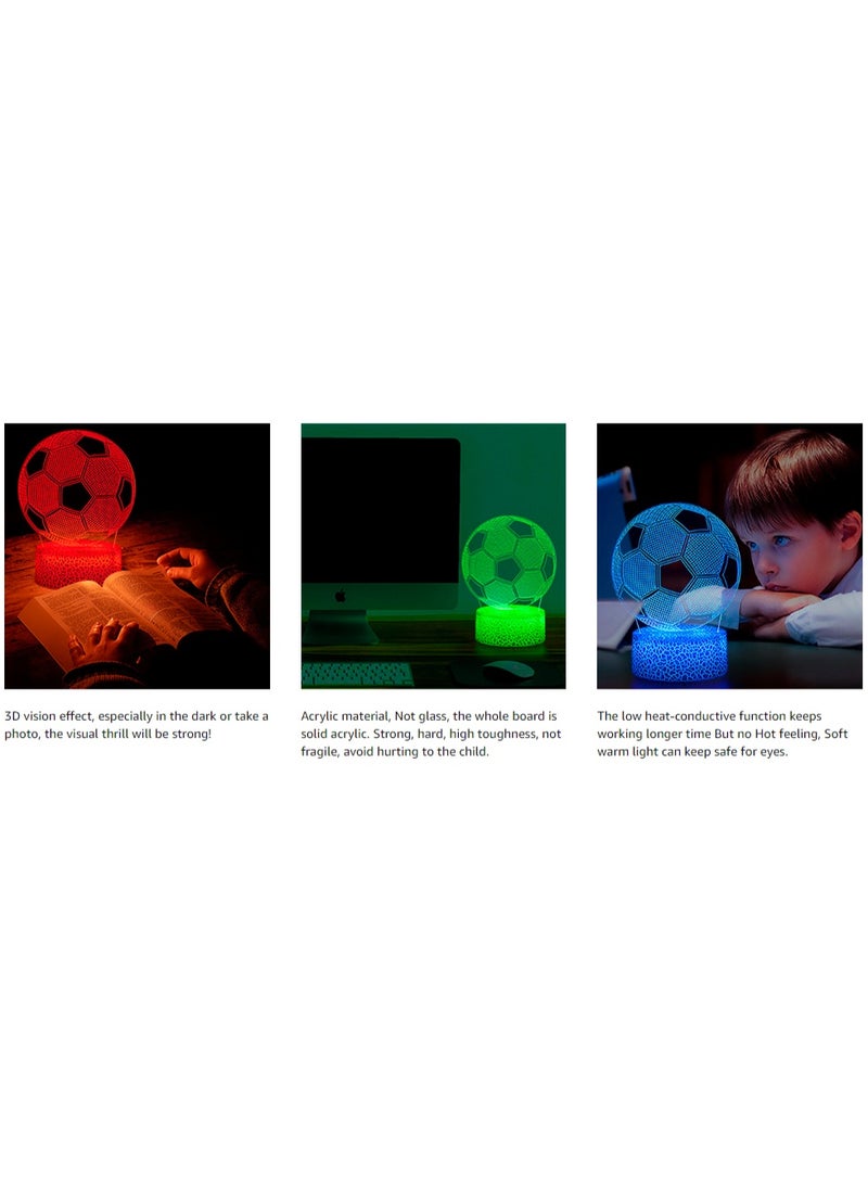 Furtey Football Gifts for Boys Kids Girls, Football Night Light, 3D Illusion Lamp with 16 Colors Change Remote Control, Creative Birthday Gift Sports Fans Toys - Image 5