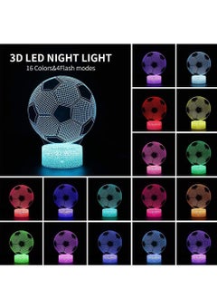 Furtey Football Gifts for Boys Kids Girls, Football Night Light, 3D Illusion Lamp with 16 Colors Change Remote Control, Creative Birthday Gift Sports Fans Toys  - Image 2