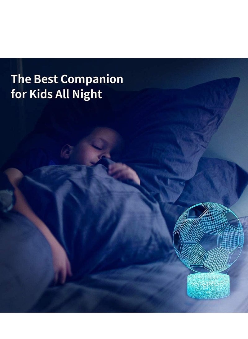 Furtey Football Gifts for Boys Kids Girls, Football Night Light, 3D Illusion Lamp with 16 Colors Change Remote Control, Creative Birthday Gift Sports Fans Toys - Image 3