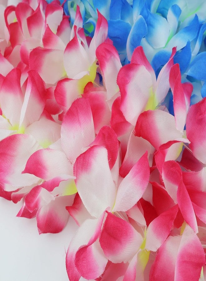 Aacehlh 4 Pcs Hawaiian Leis,Hawaiian Flower Leis Necklace Bracelets Headband Set for for Hawaiian Luaus Party,Birthday Party,Graduation Party, Dance Party, Medium, Polyester - Image 3