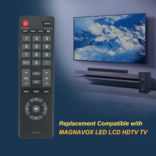 AULCMEET 32FNT005 Replace Remote Control Compatible with MAGNAVOX TV 24ME403V/F7 32ME303V/F7 40ME325V/F7 19ME402V/F7 22ME402V/F7 24ME405V/F7 26ME402V/F7 29ME403V/F7 32ME303V/F7A 32ME304V/F7 - Image 3